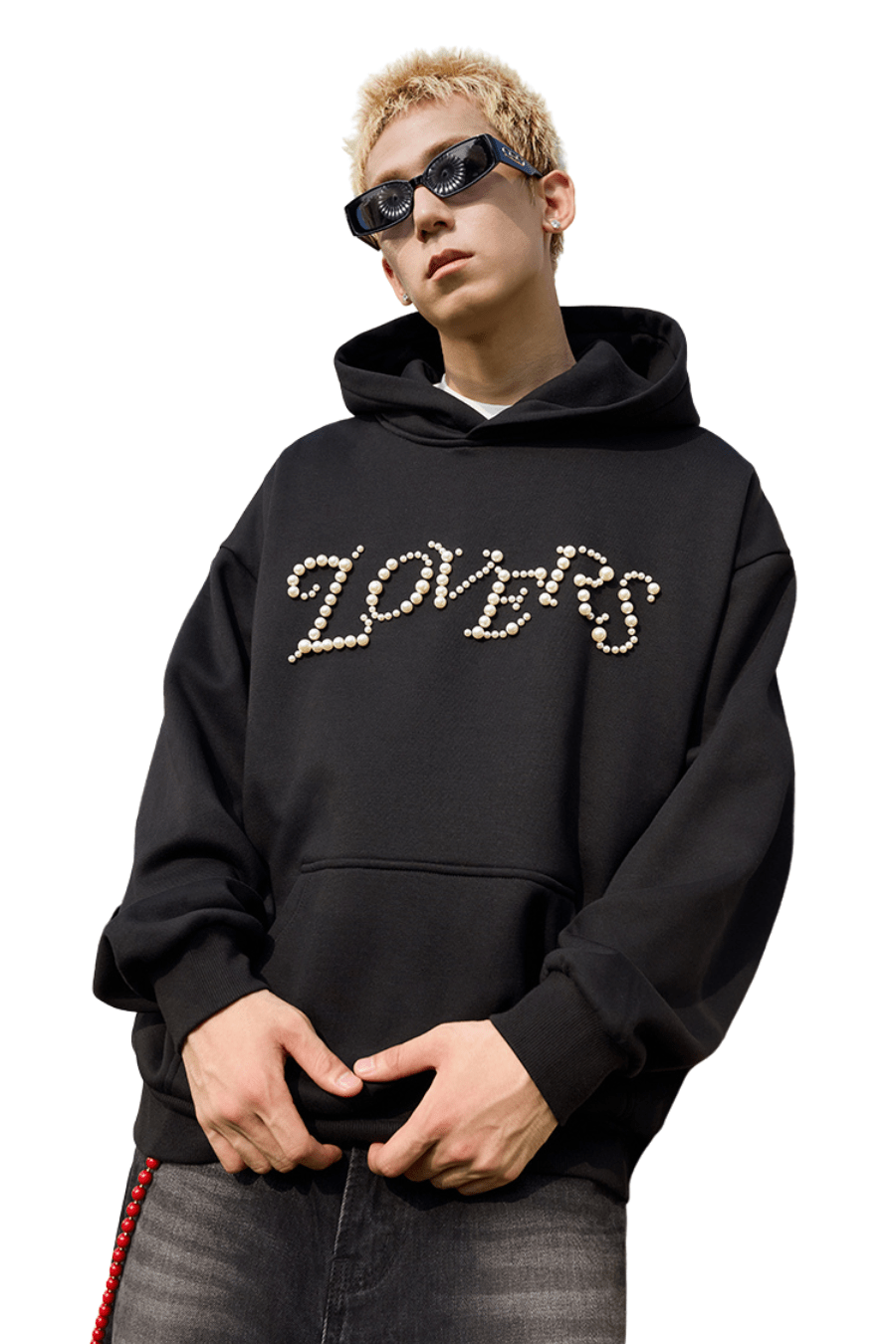 Love Me More Pearl Embroidered Hoodie