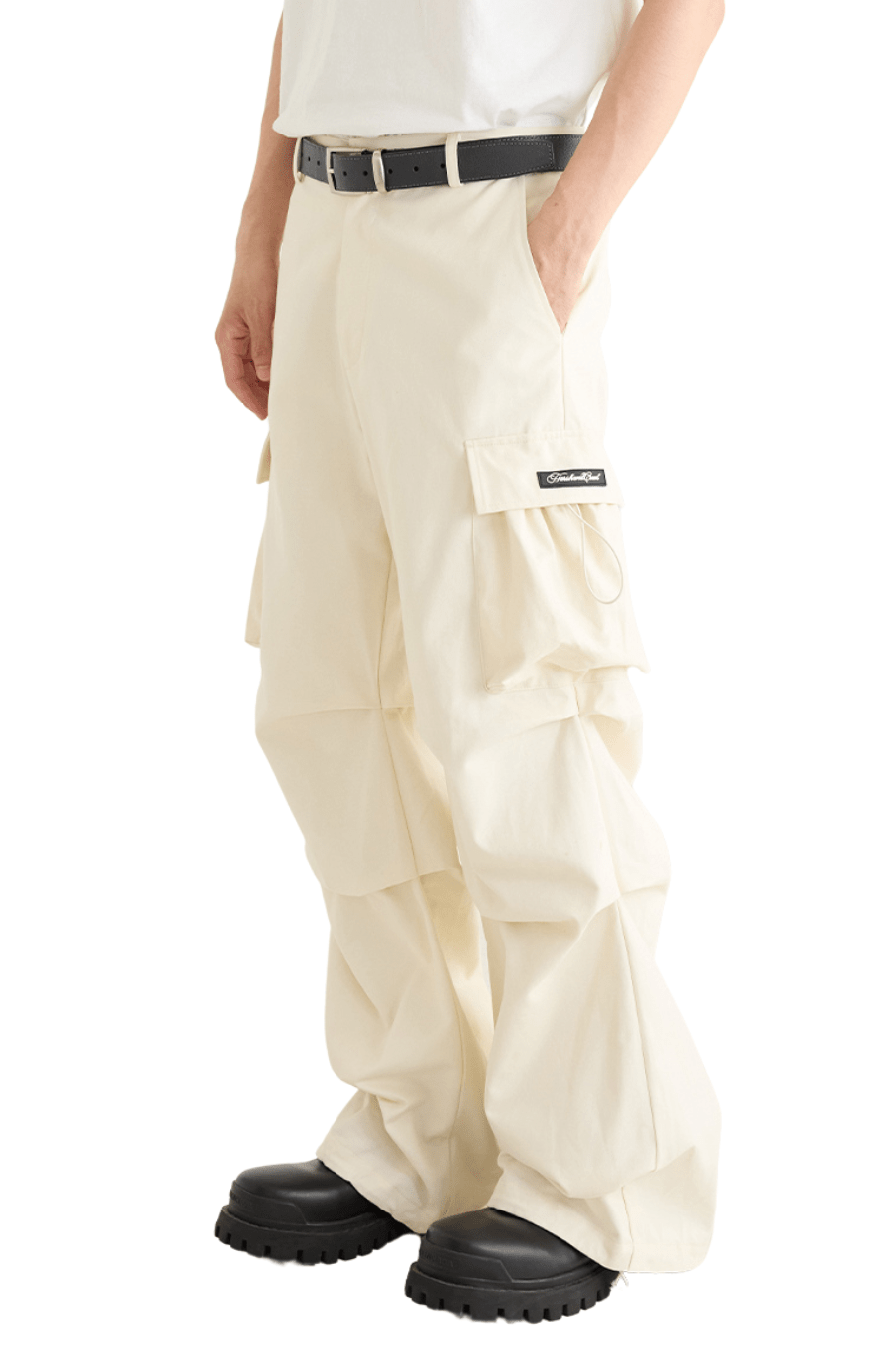 Crisp Pleated Parachute Cargo Pants