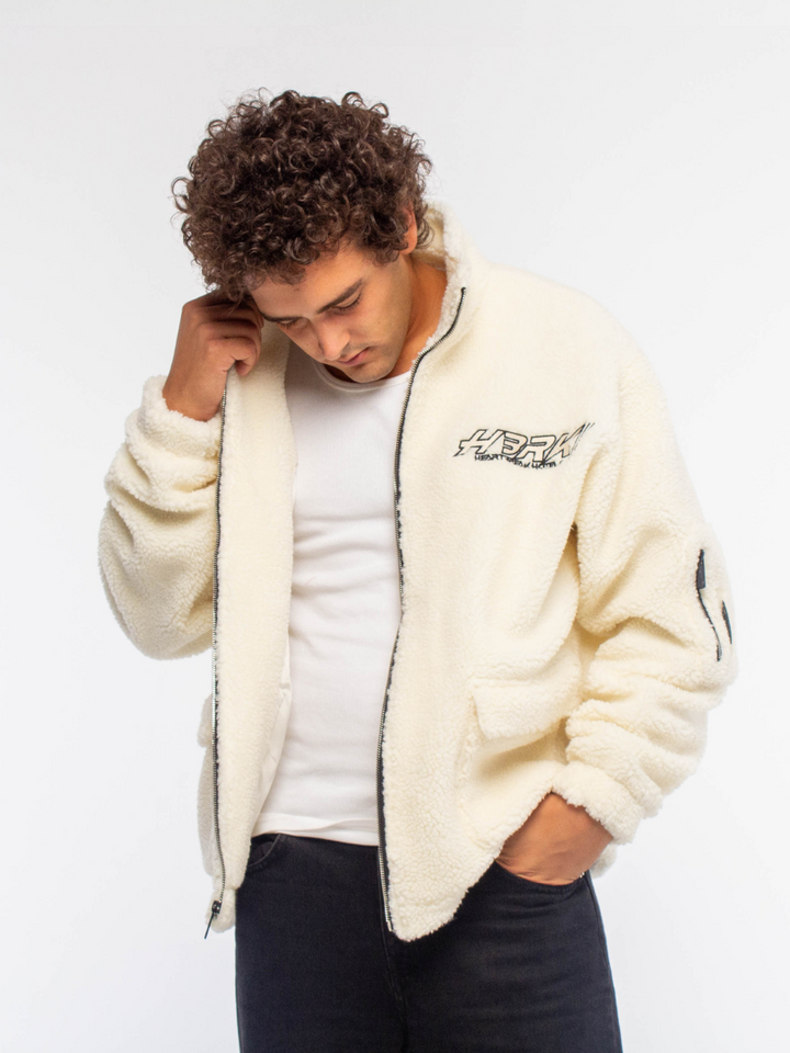 Multi Pocket Logo Sherpa Jacket