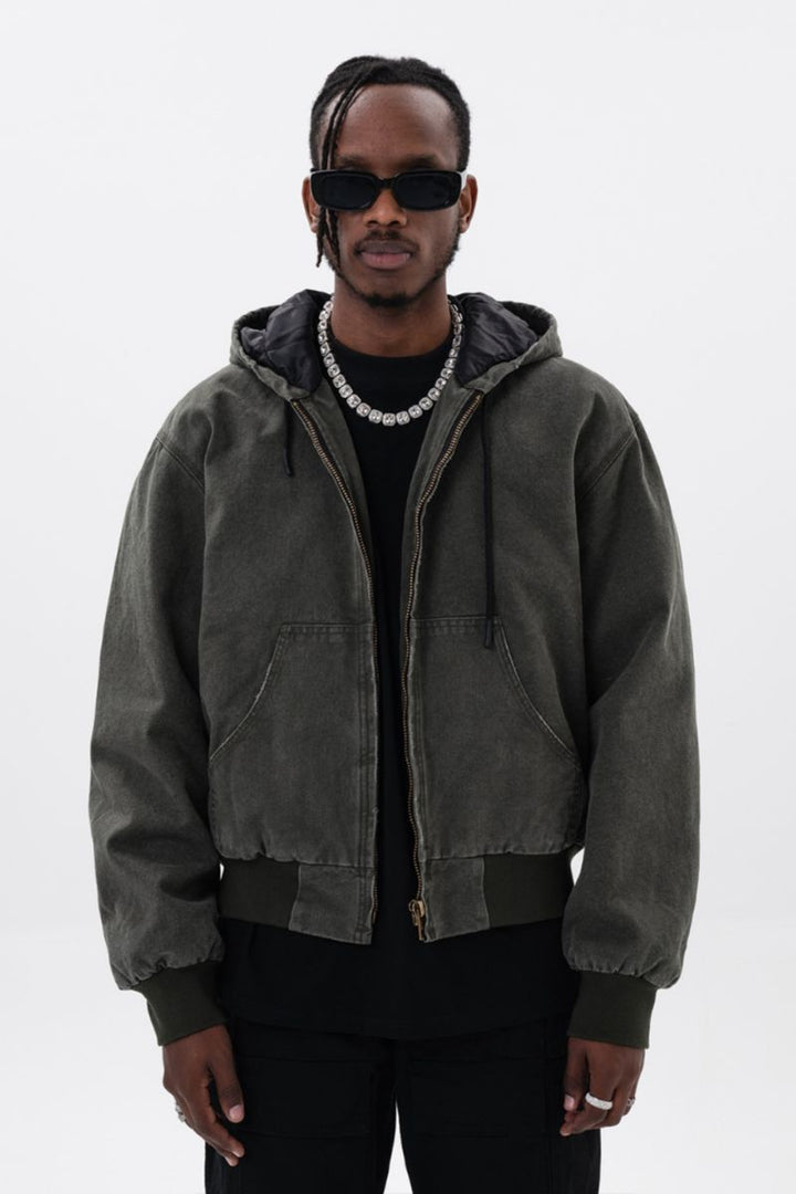 Retro Hooded Work Jacket