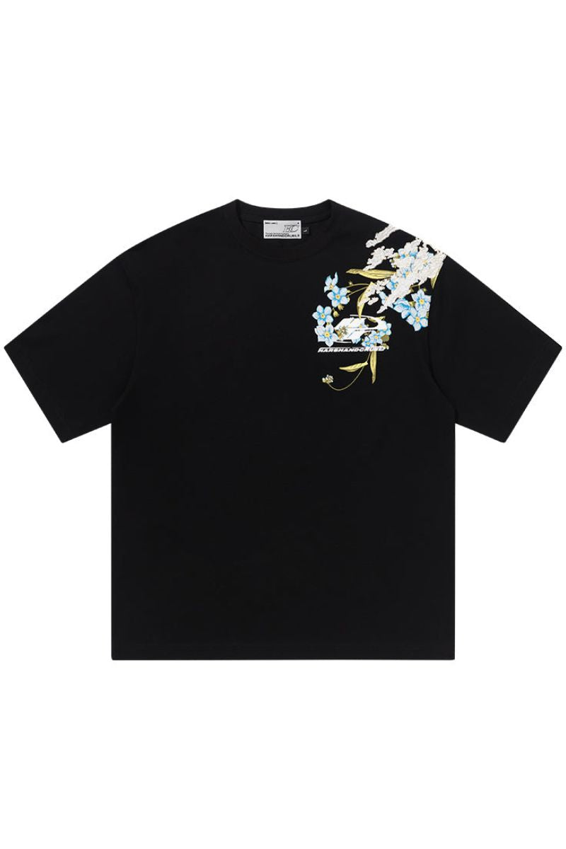 Floral Embroidery Logo Tee