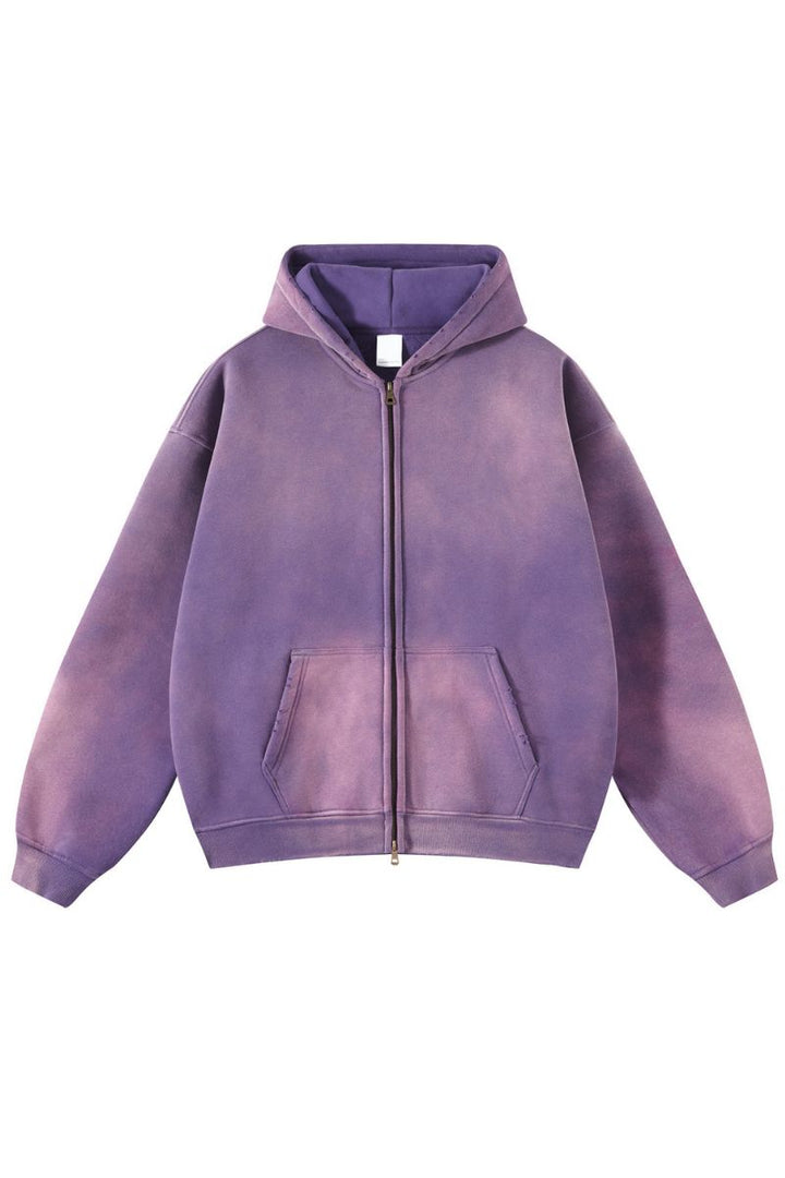 Vintage Spray-Dyed Zip Hoodie