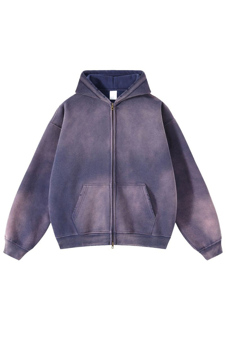 Vintage Spray-Dyed Zip Hoodie