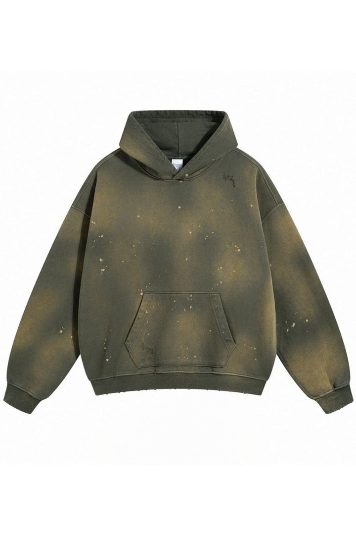 Distressed Paint-Splatter Hoodie