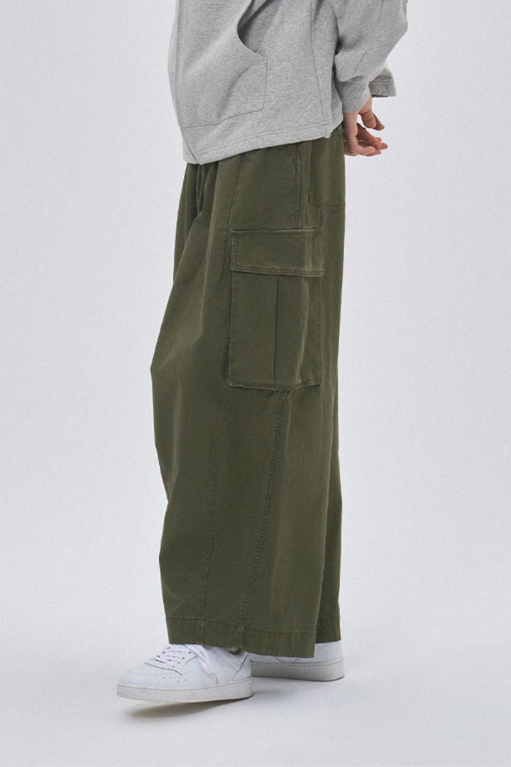 Stone-Washed Vintage Wide Leg Pants