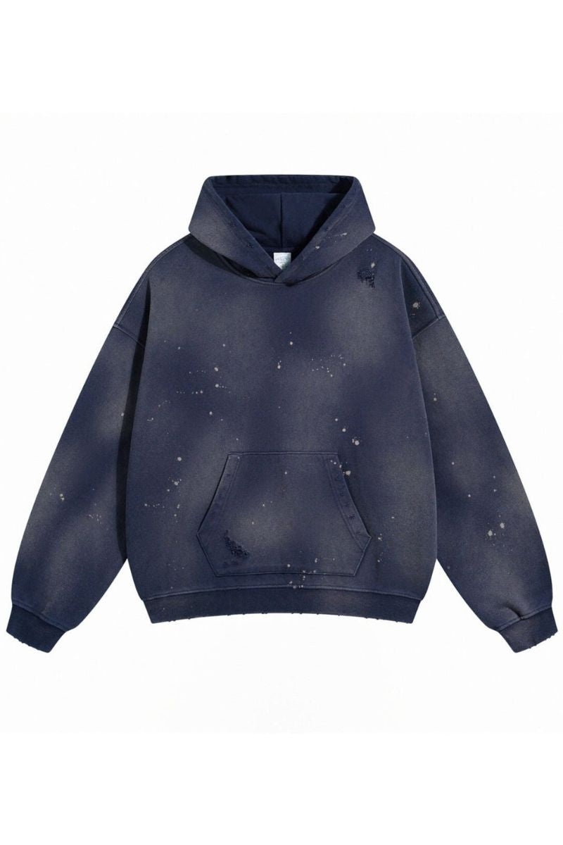 Distressed Paint-Splatter Hoodie