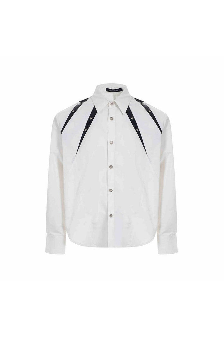 Studded Patchwork Long Sleeve Shirt