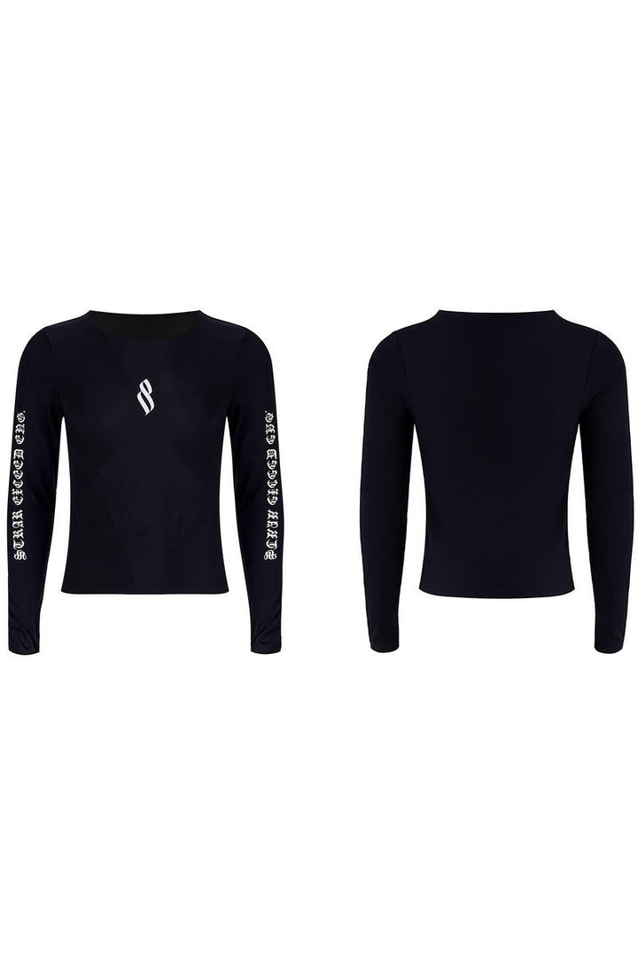 Gothic Print Long Sleeve Tee