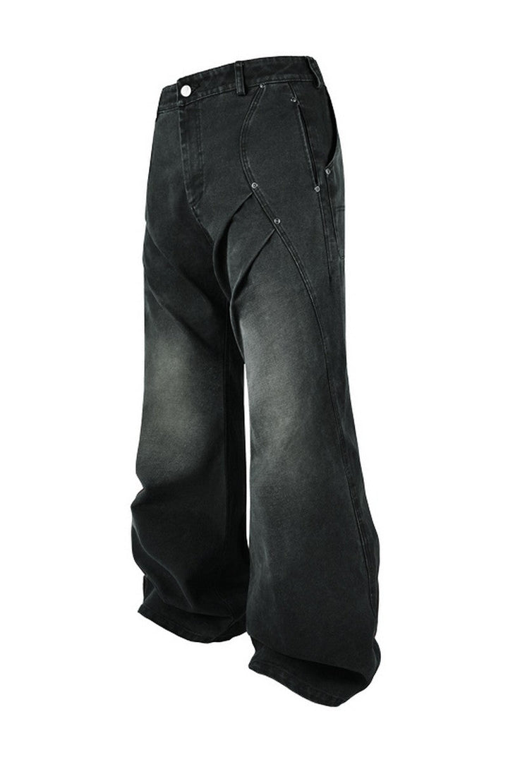 Washed Pleated Work Pants