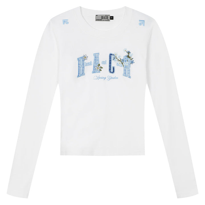 Slim Fit Blue Embroidered Tee