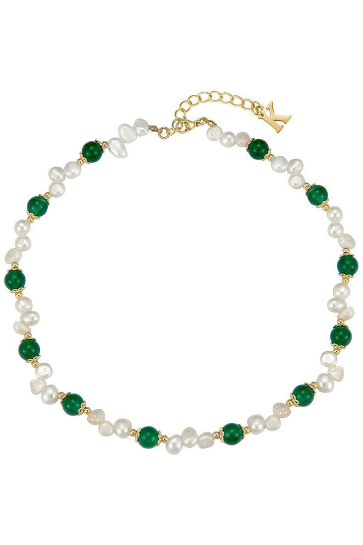 Amazonite Pearl Pendant Necklace