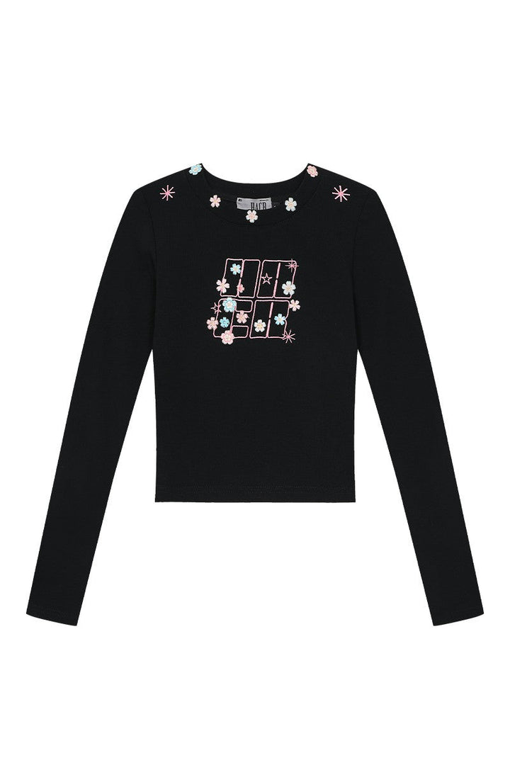 Floral Stamp Slim Fit Tee