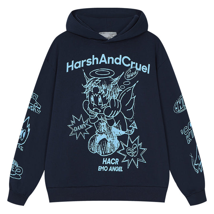 Emo Angel Printed Hoodie
