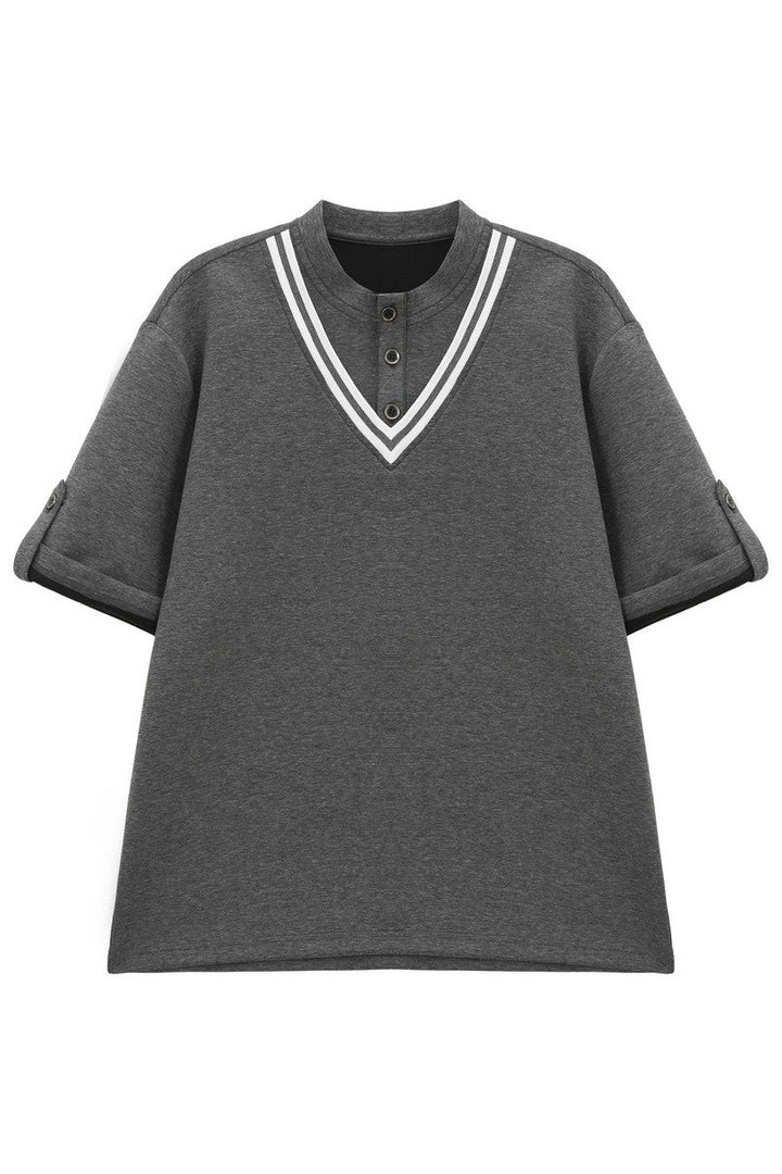 Striped Boxy Polo Tee