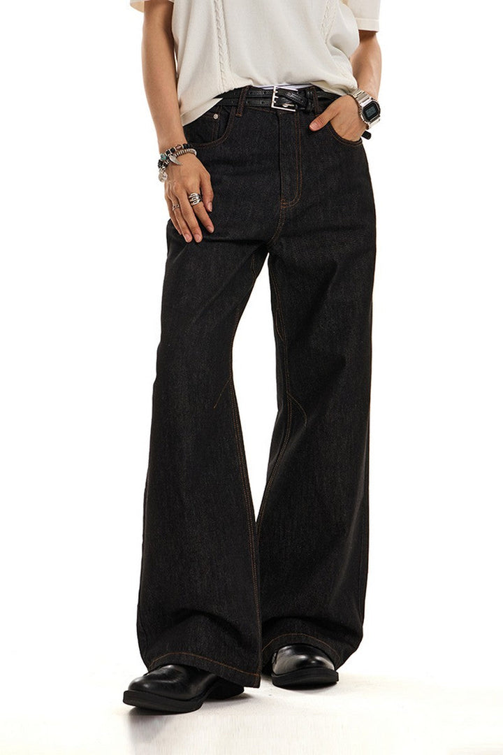 Red Contrast Flare Jeans