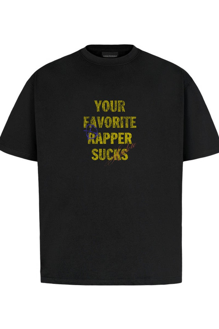 Distressed Slogan Print T-Shirt