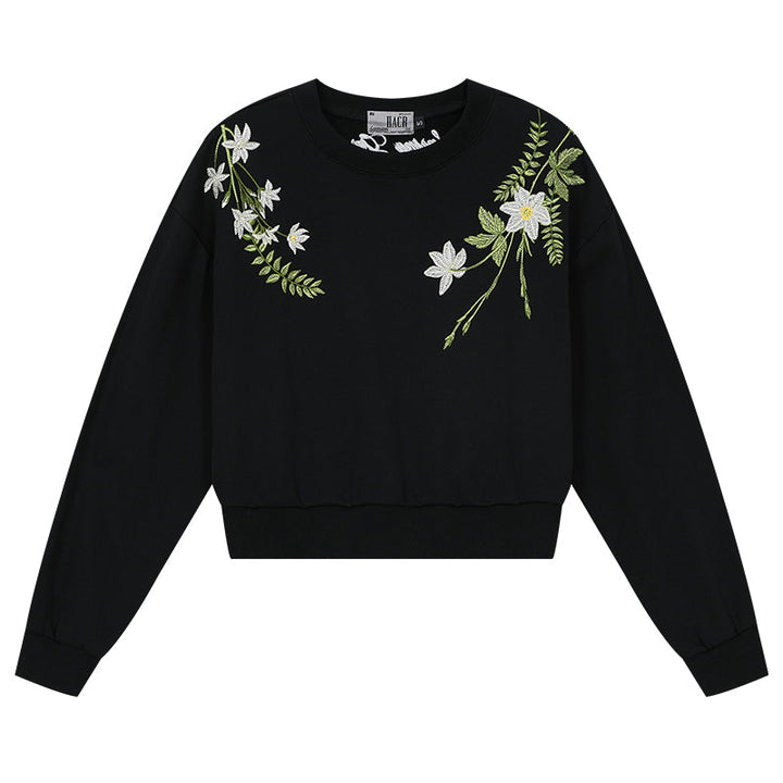 Green Wreath Cropped Sweatshirt