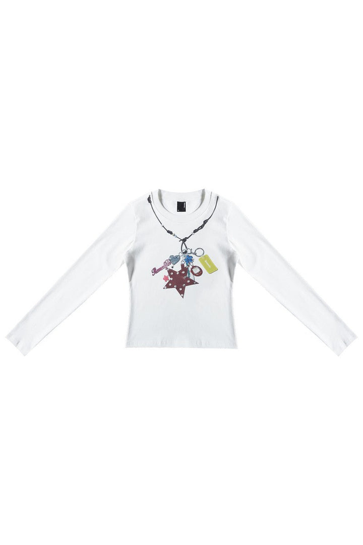 Necklace Print Long Sleeve