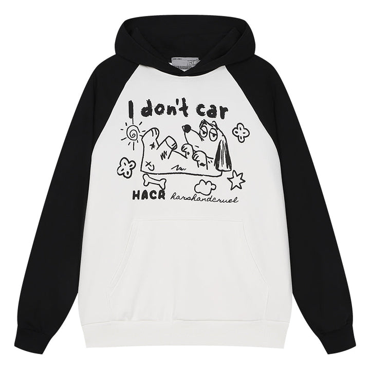 Hand Drawn Dog Raglan Hoodie