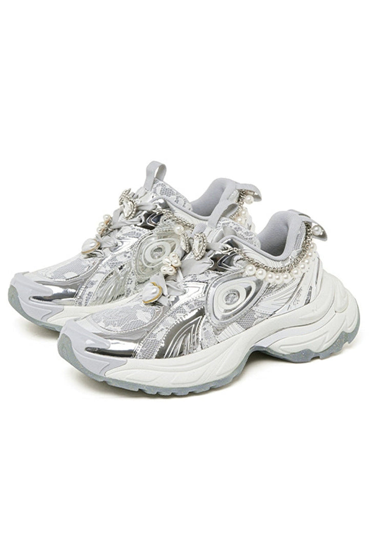 Turbo GT Metallic Silver Sneakers