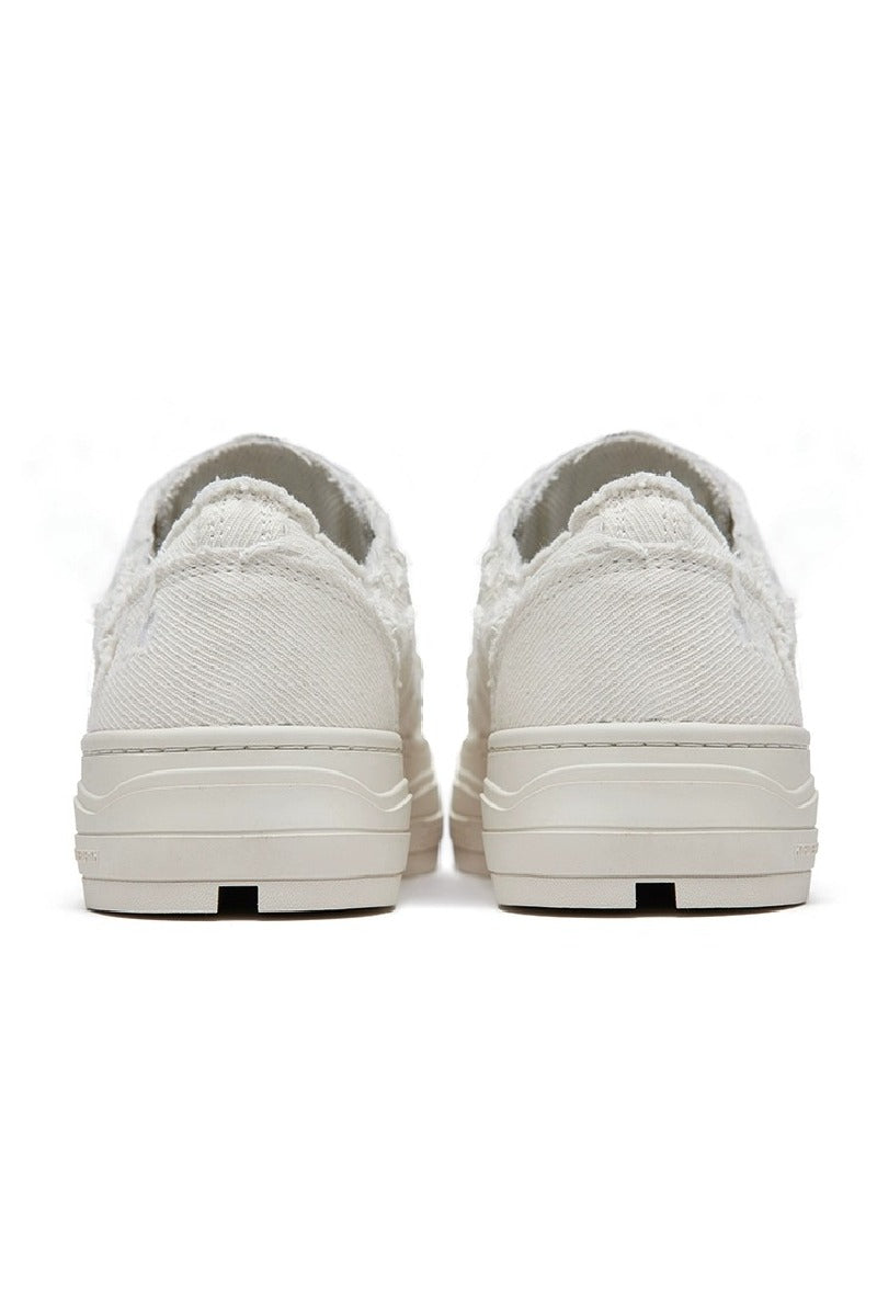 Milk Tea White Low-Top Canvas Sneakers