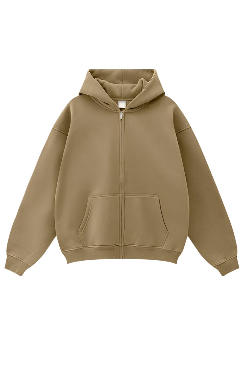 Fleece Streetwear Zip Hoodie