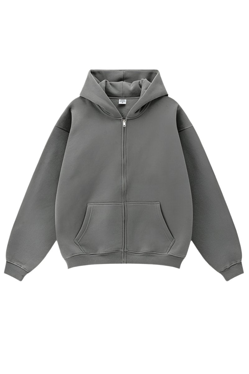 Fleece Streetwear Zip Hoodie