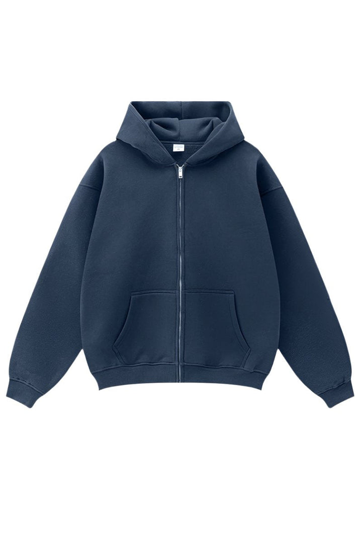 Fleece Streetwear Zip Hoodie