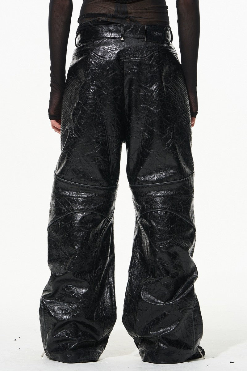 Metal Armor Embossed Biker Pants