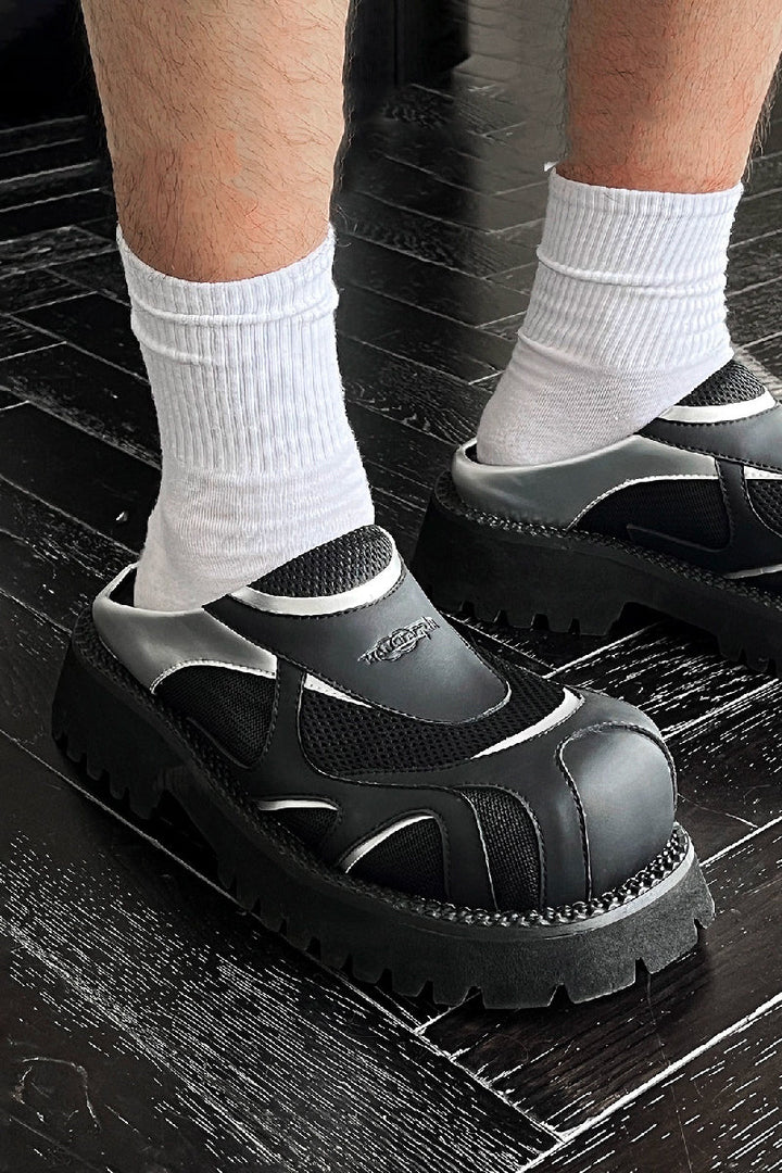 Chunky Sole Futuristic Clog Mules