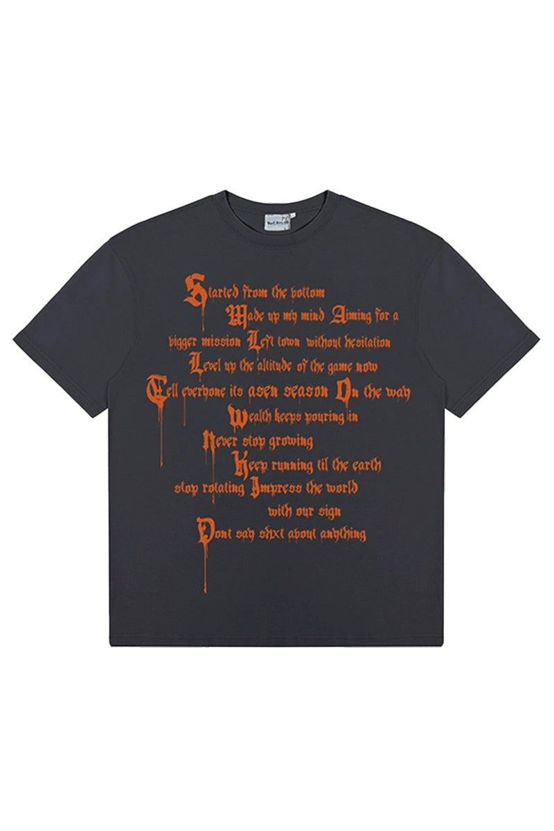 Poetry Print Hip Hop T-Shirt