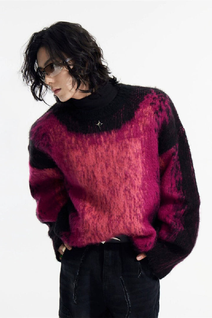 Gradient Oversized Warm Pullover Sweater