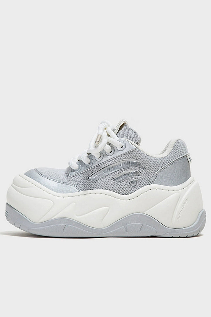 Chunky Platform Silver Shoes