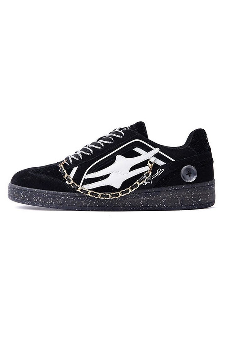 Black Sparkle Unisex Retro Low Top Trainers