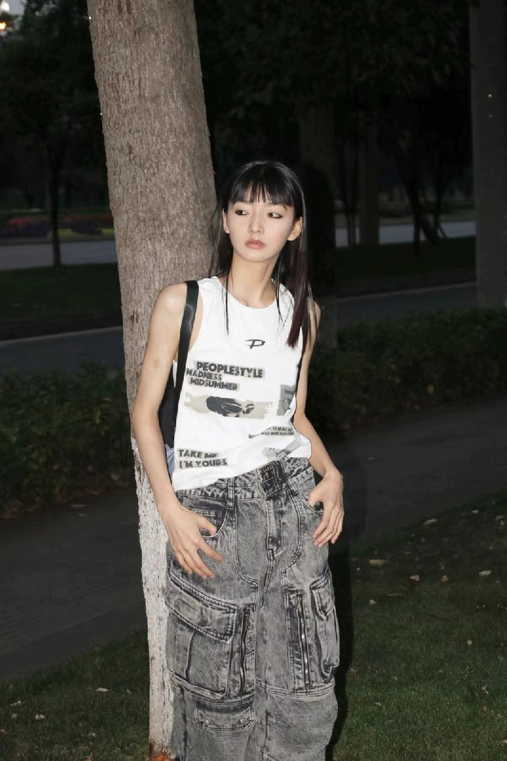 Graffiti Knit Punk Vest