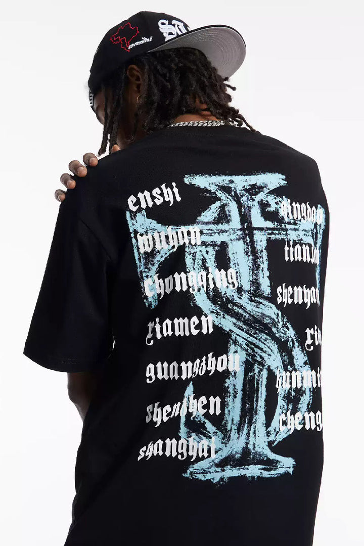 Tour Workwear Letter Print T-Shirt