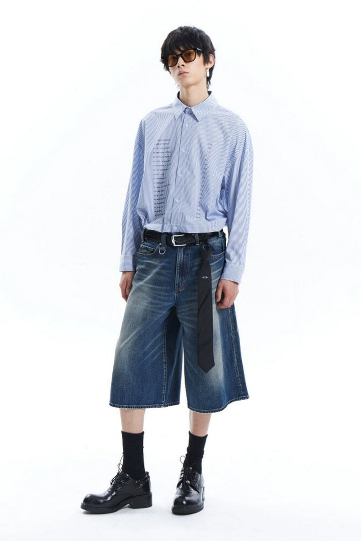 Washed Vintage Denim Shorts