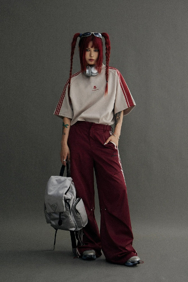 Millennium Stripe Loose Parachute Pants