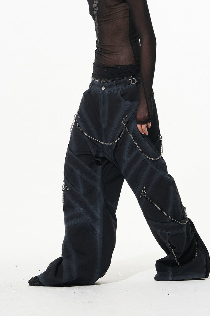 Layered Chain Utility Cargo Pants