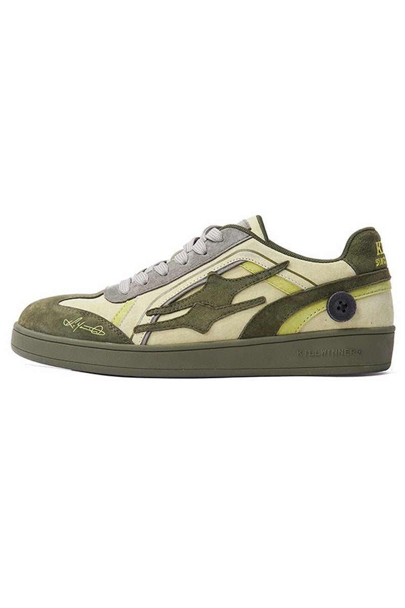 Olive Unisex Retro Low Top Trainers