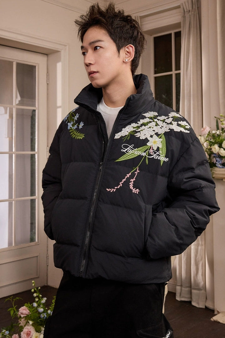 Classic Floral Embroidery Graphene Jacket