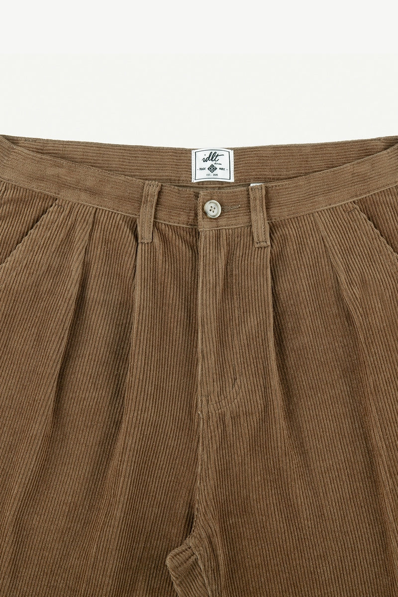 Corduroy Tapered Wide-Leg Trousers