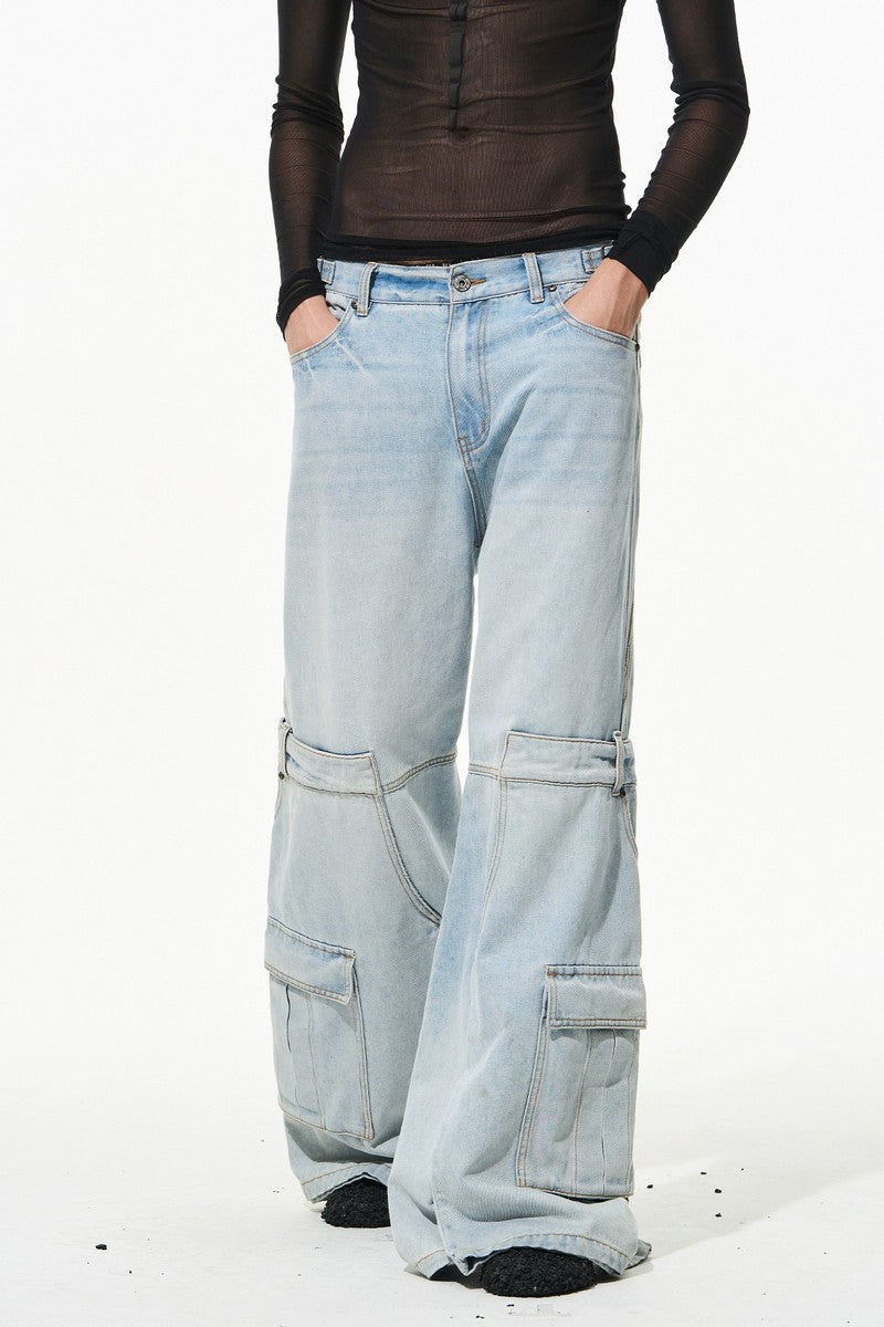 Double Cuff Utility Denim Pants