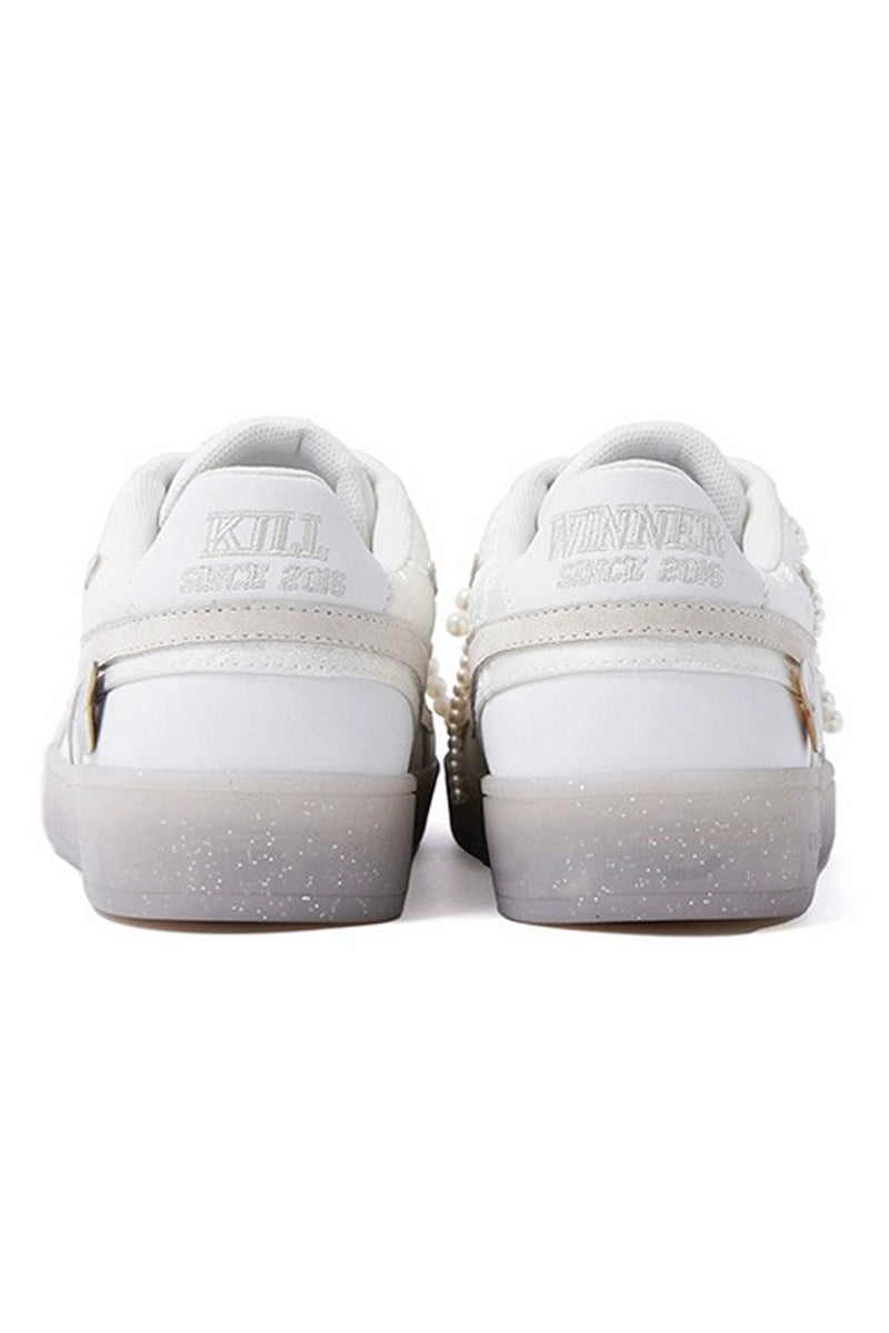 Pearl White Unisex Retro Low Top Trainers