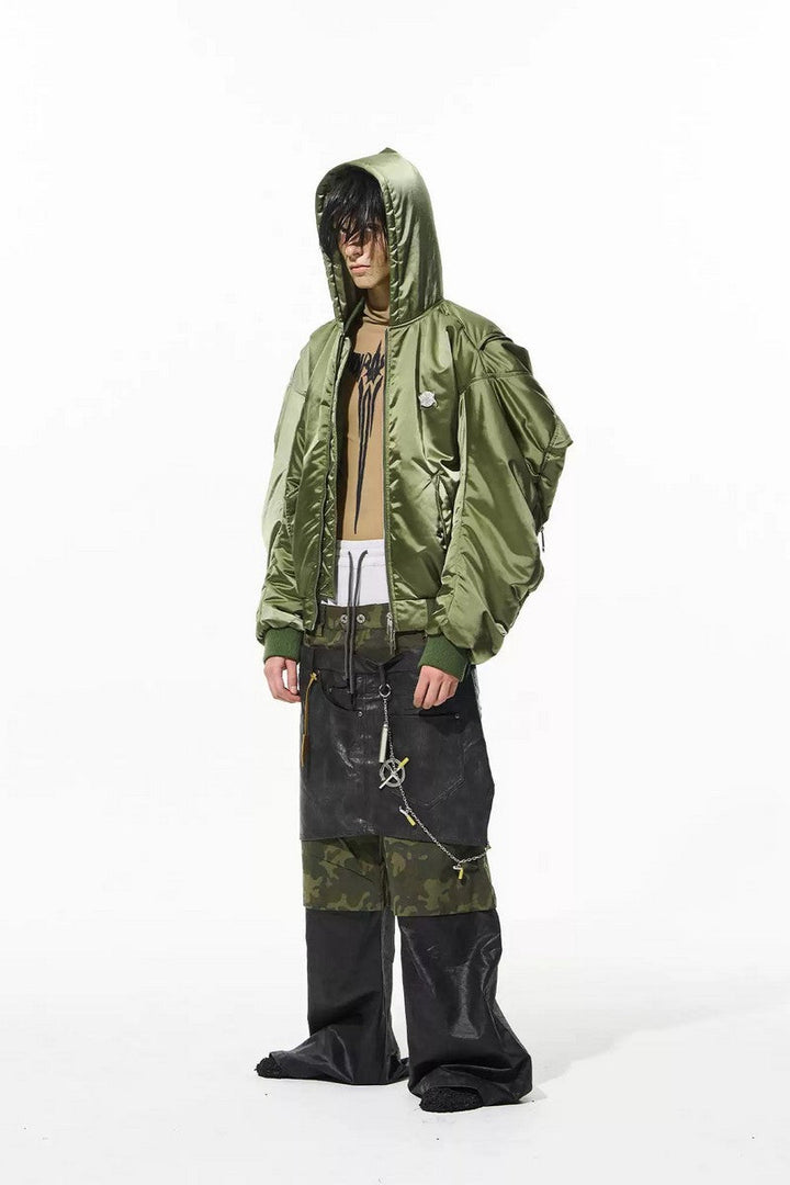 Loose Reversed Sleeve Pilot Jacket