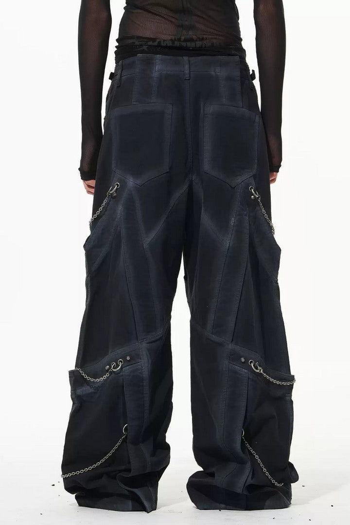 Layered Chain Utility Cargo Pants