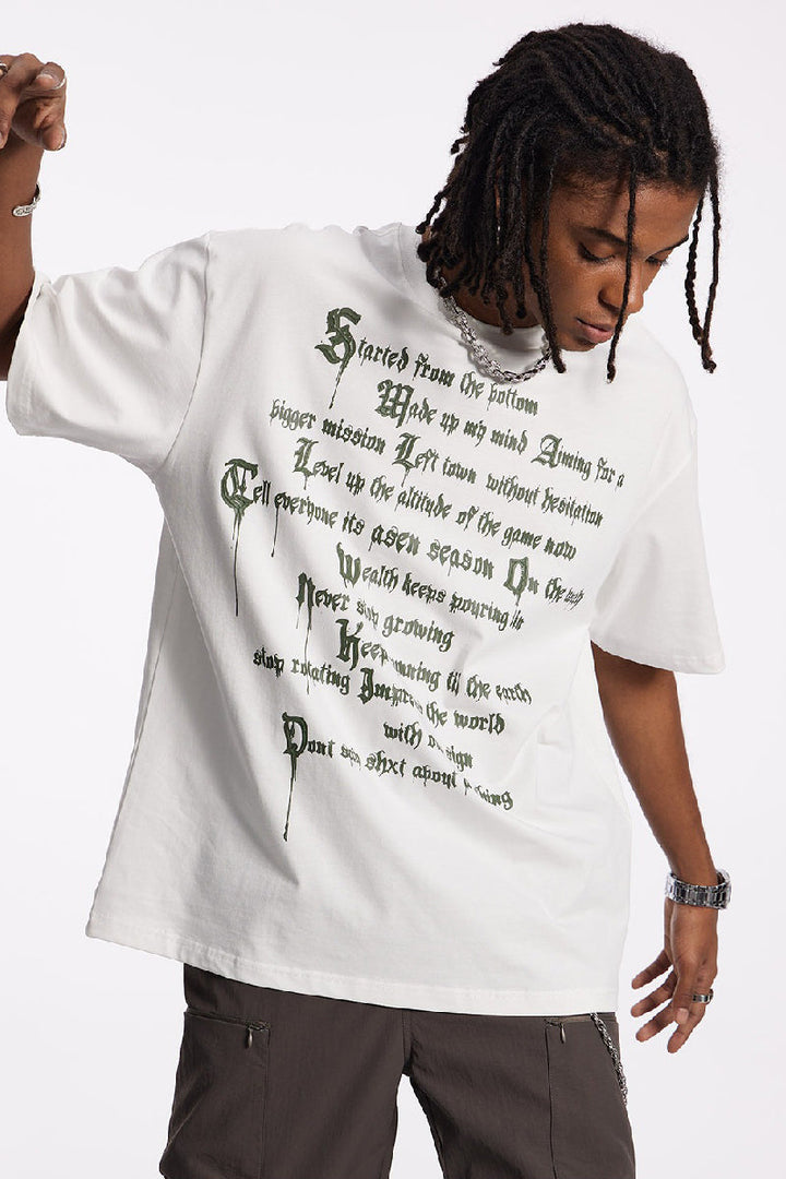 Poetry Print Hip Hop T-Shirt