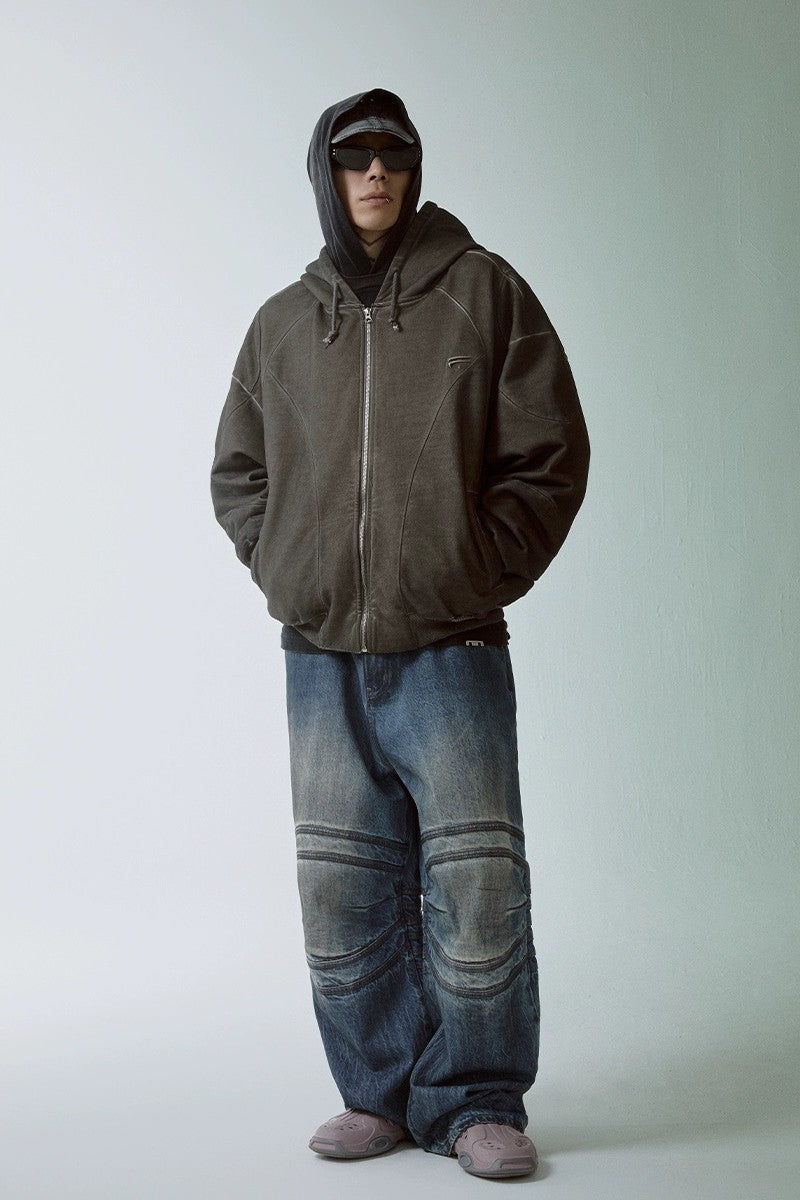 Distressed Utility Fleece Hoodie