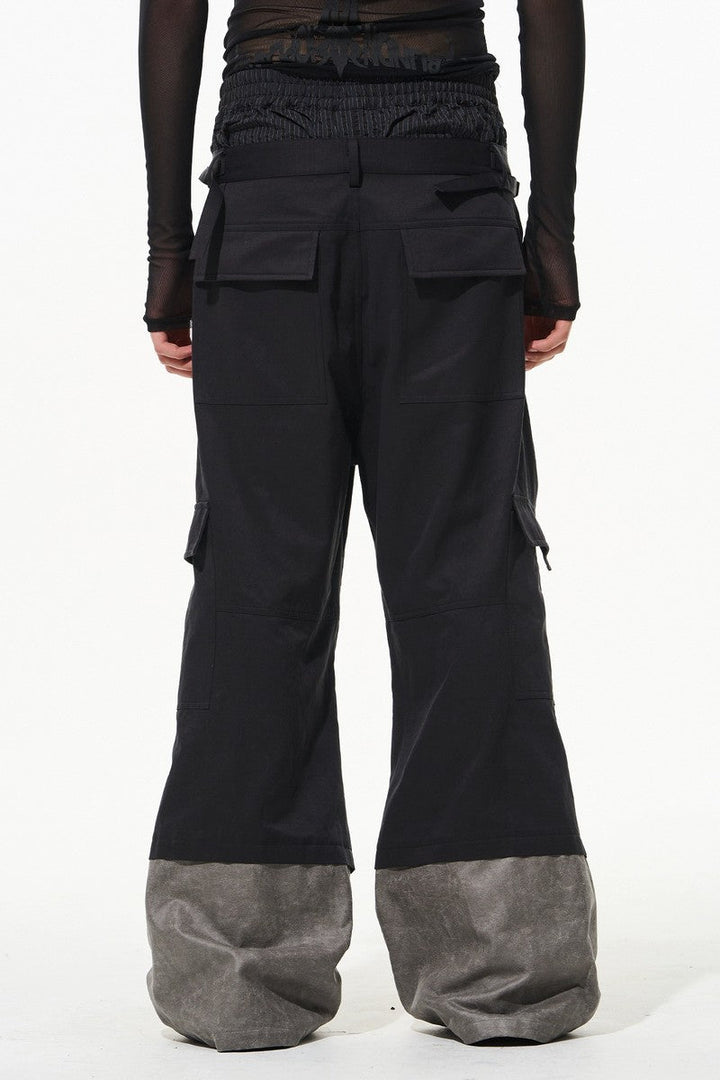 Triple Layer Colorblock Cargo Pants