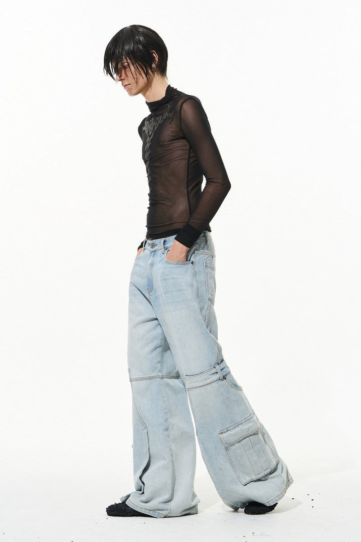 Double Cuff Utility Denim Pants